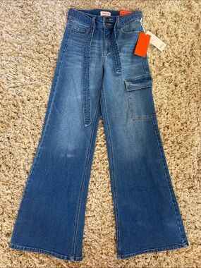 sofia by sofia vergara Blue Wide-Leg Cargo Jeans